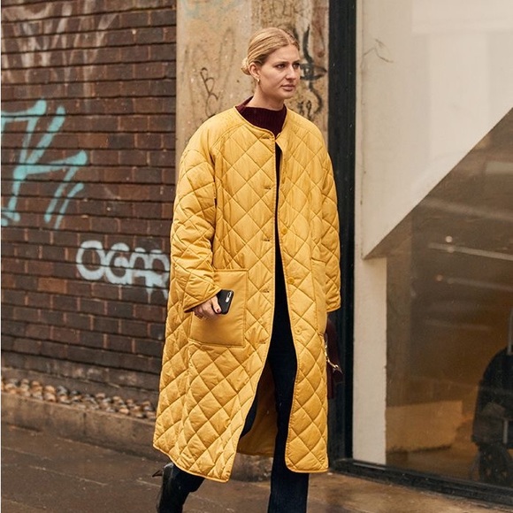 Who What Wear Jackets & Blazers - Target Who What Wear Quilted Button Snap Long Coat Yellow Size Small